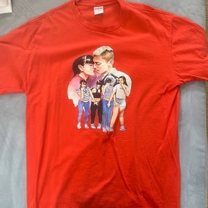 Supreme t shirt, Orange, Size L, used with small hole at bottom of t shirt